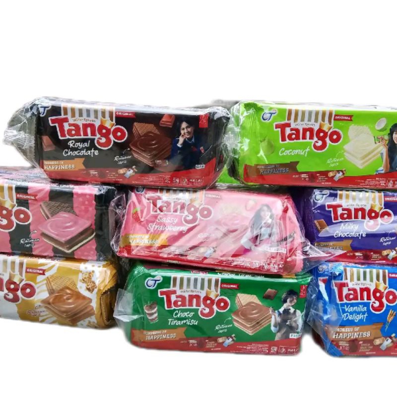 

TANGO JKT 48 WAFER RASA COKLAT | VANILA | STRAWBERRY | JAVAMOCCA | MILKY | TIRAMISSU ISI 10 PCS X 36 GR