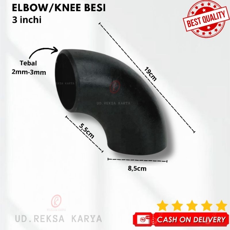 (Promo) Elbow Knee Besi 3inchi | Knei Elbow Besi 3"