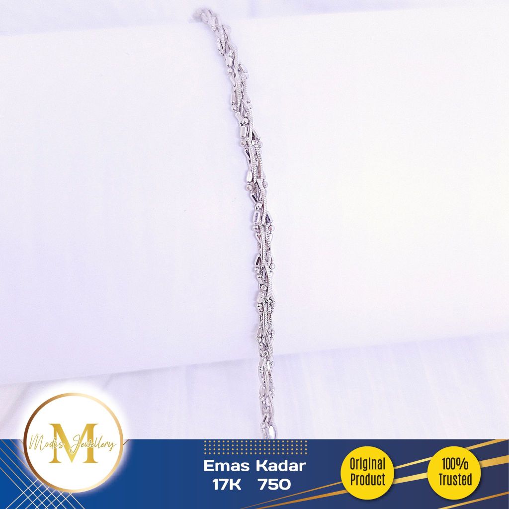 MODIS JEWELLERY - Gelang Lilit Biji Lada Putih - Emas 17k 750