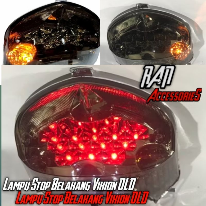 Stoplam Vixion Old Led Mika Smoke Vixion old Led Lampu Stop lam Vixion old Stoplamp Vixion old Mika 