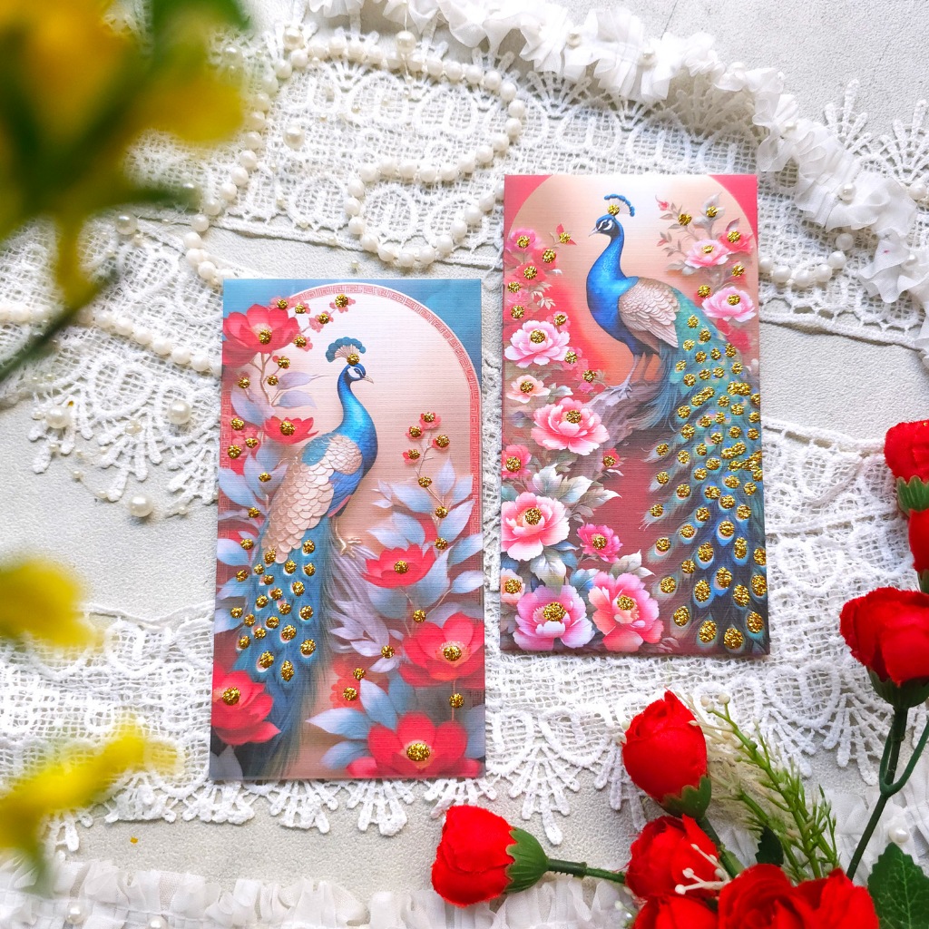 Angpao Amplop Hongbao Premium Full Flowers peacock polos Amplop Uang untuk All Occasion READY STOK