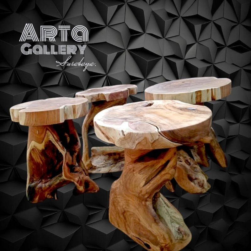 KURSI JAMUR , KURSI AKAR KAYU JATI , KOMBINASI AKAR UNIK, KURSI MINIMALIS, KURSI RUSTIC, AKAR JATI A