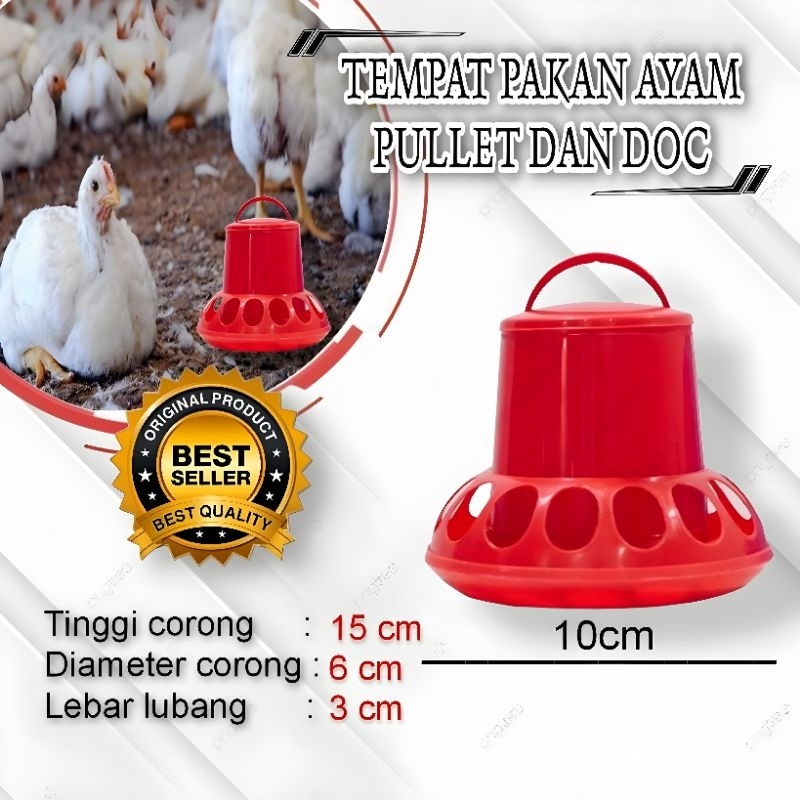 TEMPAT PAKAN FAN FEEDER ORI 1,0KG TEMPAT MAKAN AYAM PULLET, MERPATI, DAN UNGGAS LAINNYA