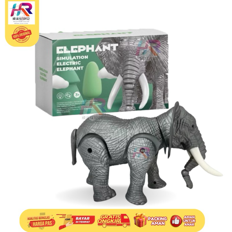 Mainan Anak Robot Gajah Elektrik Berjalan & Bersuara