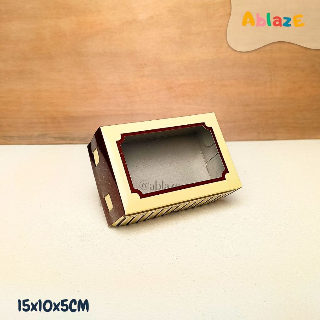 BOX BROWNIES MOTIF 15X10X5 CM isi 10 pcs / DUS BROWNIES / KEMASAN BROWNIES / PACKING BROWNIES