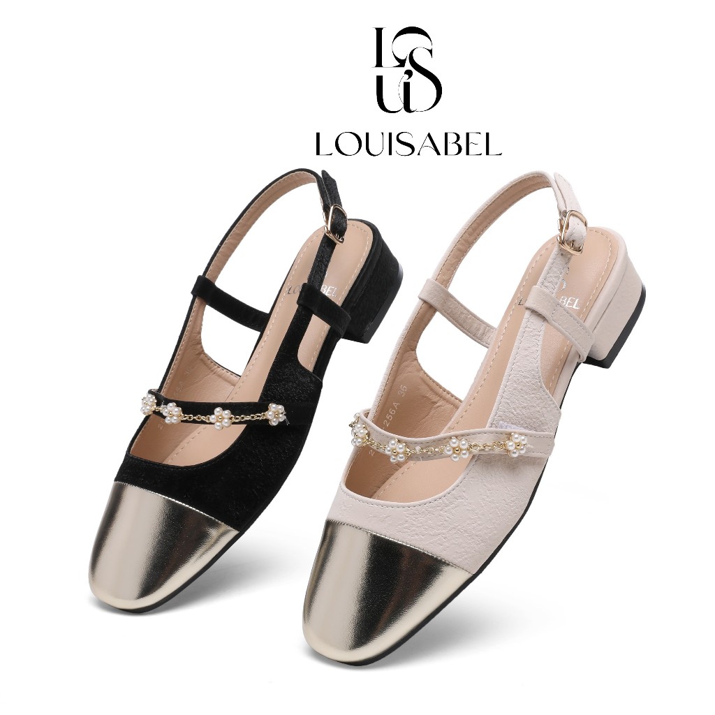 LOUISABEL Daisy Flat Shoes Sling Back Wanita Rantai Bunga LSB-2021-256A