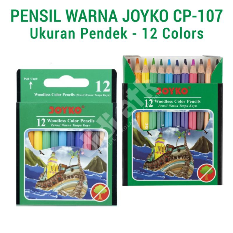 

Pensil Warna Joyko CP-107 Ukuran Pendek 12 Color