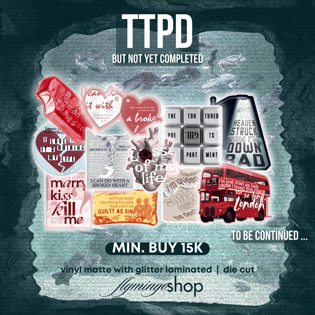 

sticker the tortured poets department taylor swift vinyl glitter, but not yet completed