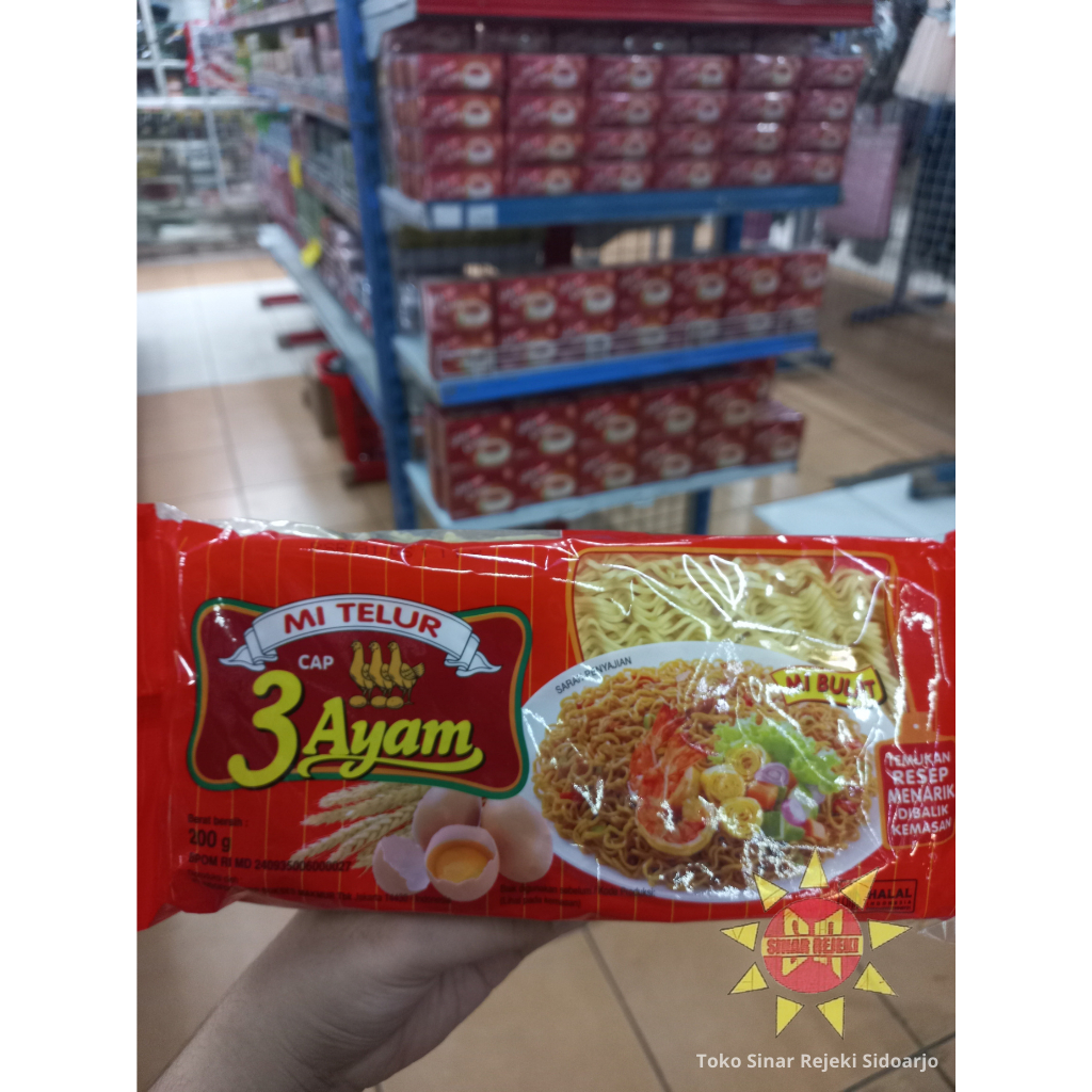 Mie Telur Cap 3 Ayam Merah 200 gram