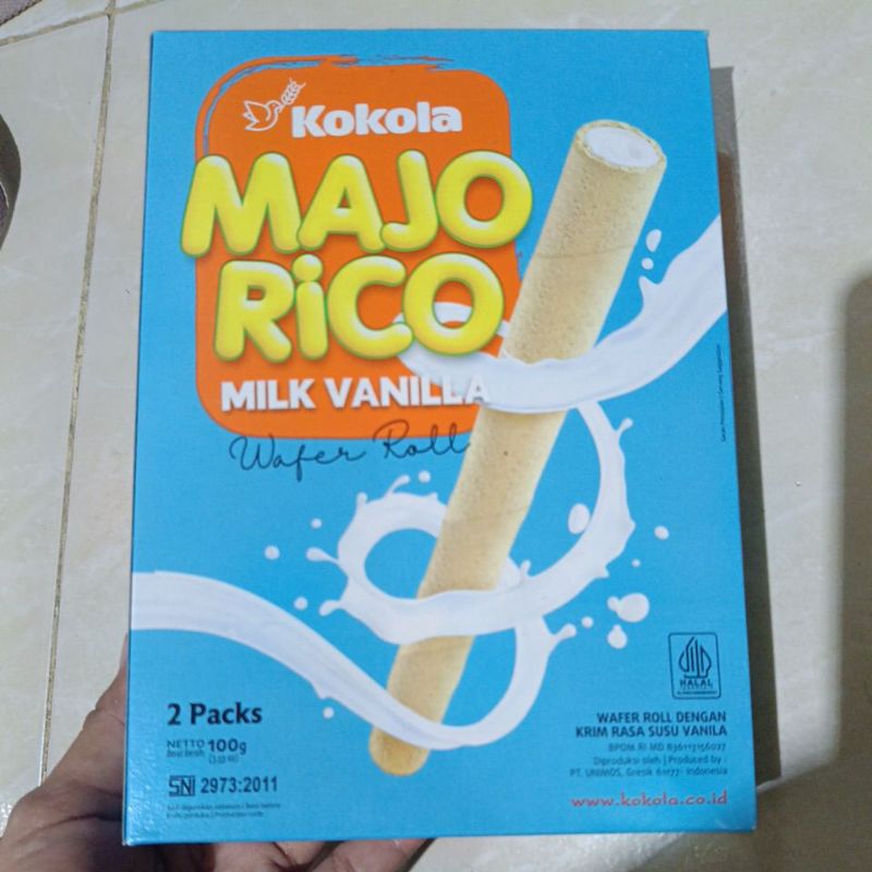 

Snack biskuit Roll Majorico rasa Vanilla