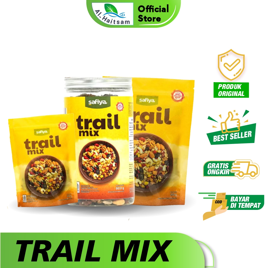 

Trail Mix Safiya 600 Gram Jar / 500 Gram dan 250 Gram | With Almond Mete Nut Seed Dried Fruit Cemilan Sehat Diet