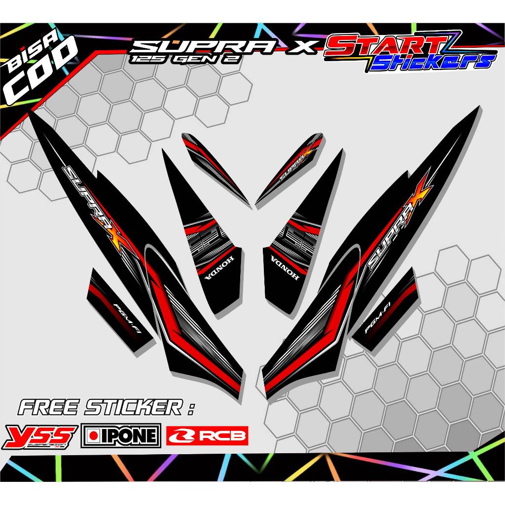 STRIPING VARIASI HONDA SUPRA X 125 OLD / STICKER LIST VARIASI MOTOR SUPRA X 125 OLD