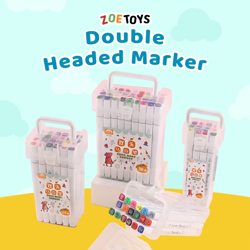 

Zoetoys Double Headed Marker Spidol Berbasis Minyak Ujung Ganda Set Perlengkapan Sekolah Anak