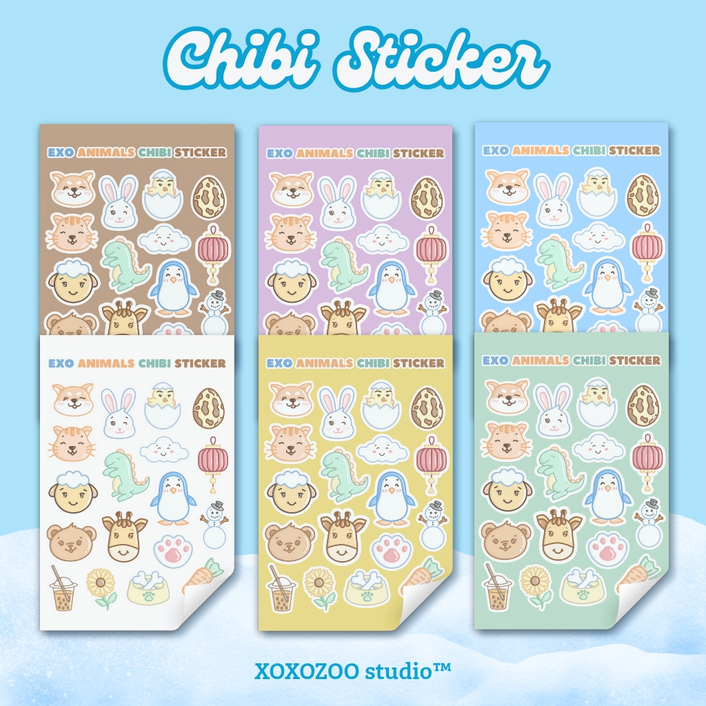 

EXO Chibi Animal Fanart Sticker Vinyl Ver.2
