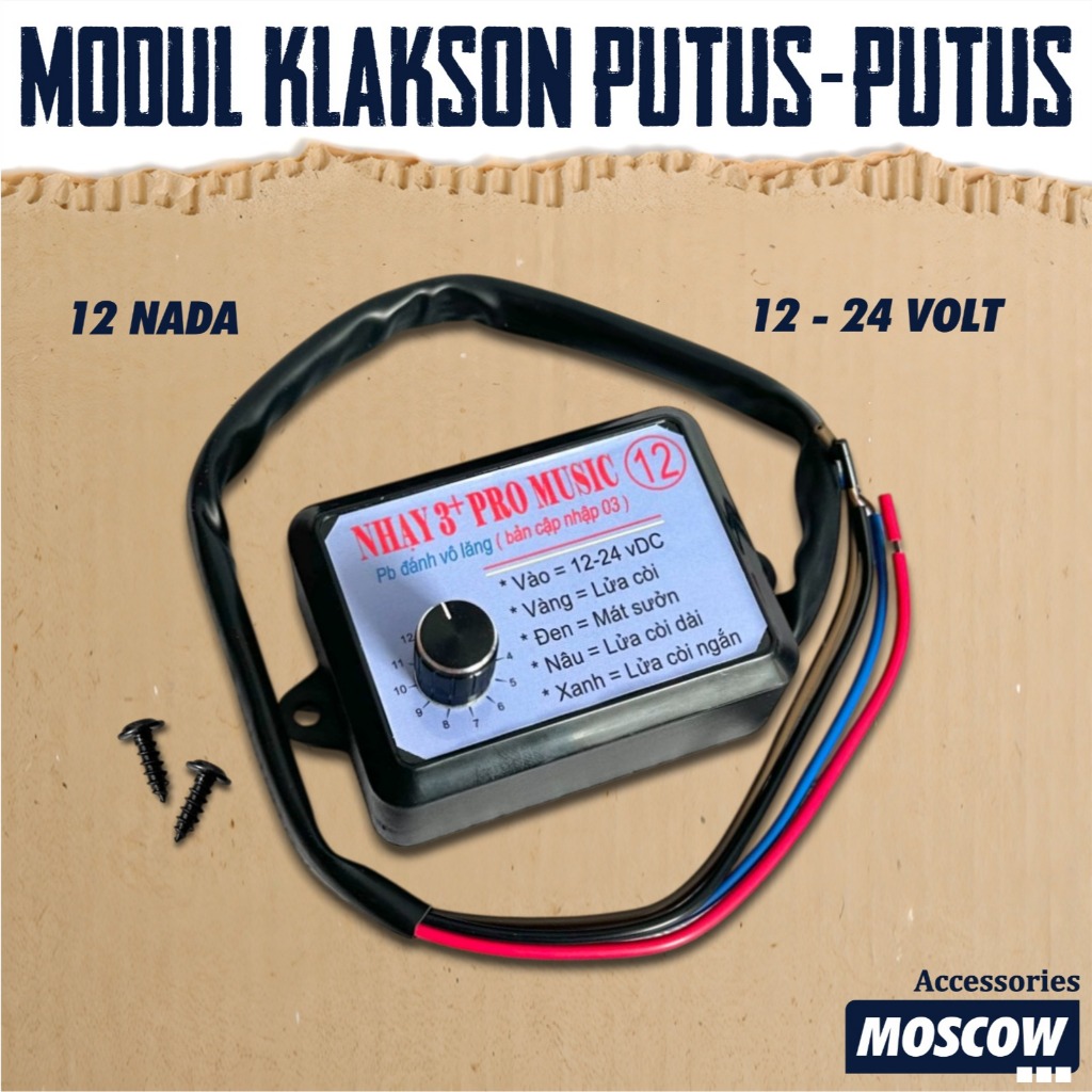 ORIGINAL MOSCOW MODUL RELAY KLAKSON INTERUPPTER BUNYI PUTUS-PUTUS 12 - 24 V ARUS DC MOTOR MODUL BEL 