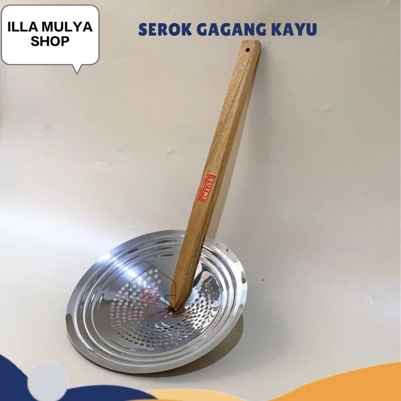 PROMO,,,SEROK PENGGORENGAN /EROK-EROK GAGANG KAYU DIAMETER 19CM