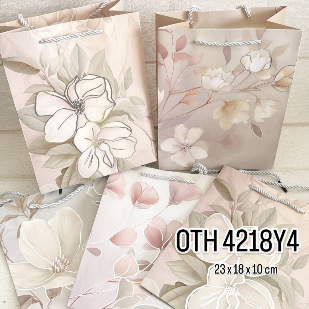 

OTH 4218Y4 - ISI 12 PAPERBAG TALI KUR BERDIRI 23X18X10CM MTF BUNGA