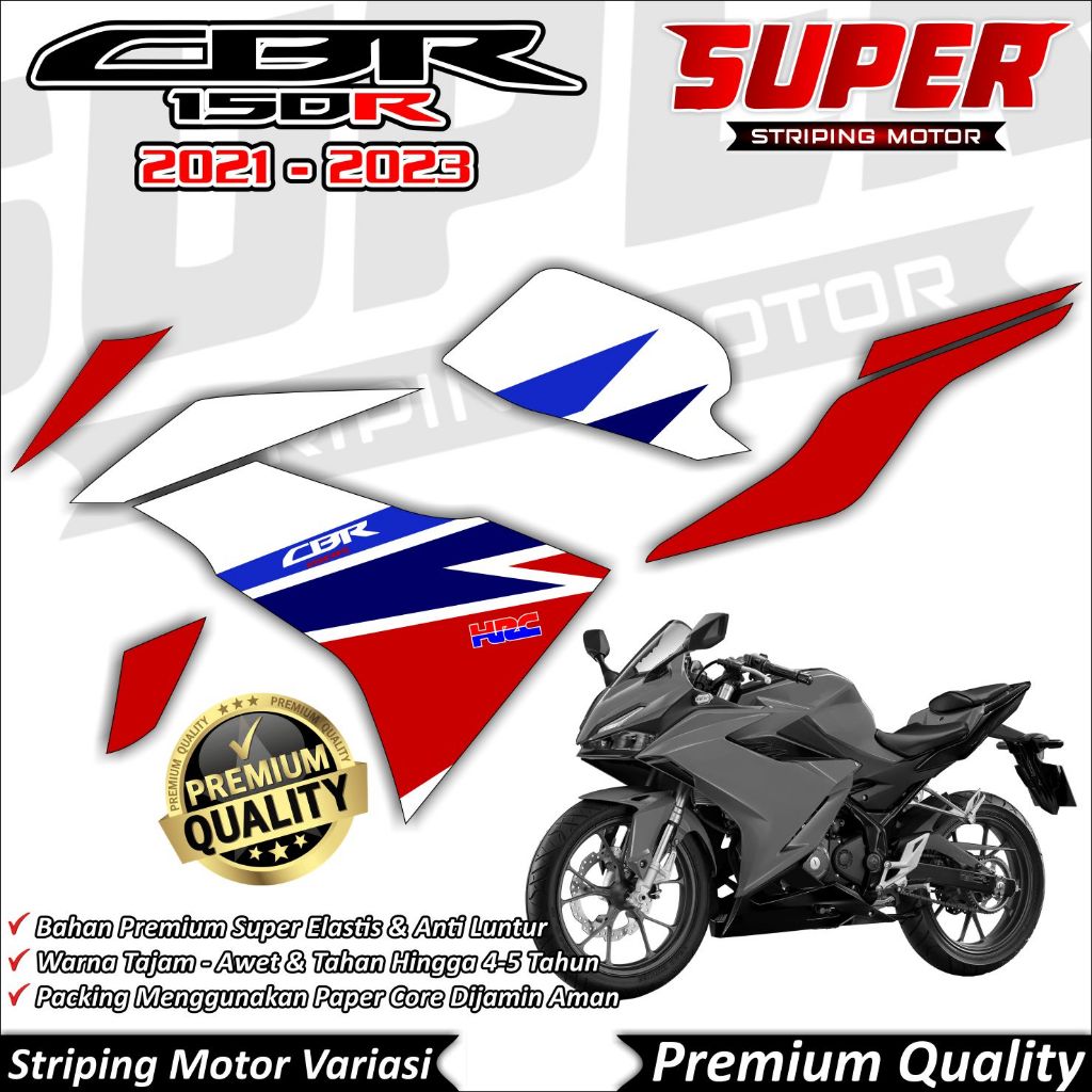Stiker CBR 150r 2021 Anti Luntur keren Striping CBR 150r 2021 Striping Honda CBR 150r 2021 HRC 2