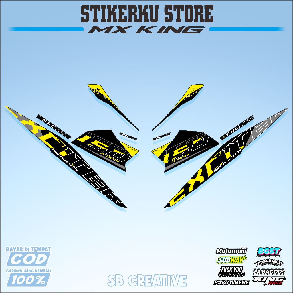 Stiker Body Motor MX KING Variasi Striping Stiker Motor Exciter MX KING