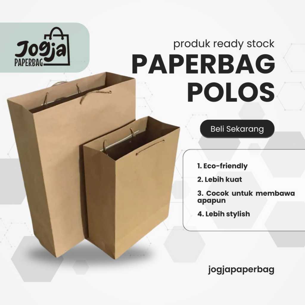 

Paper Bag Polos Coklat KraftTas Kado Tas Kertas ukuran L