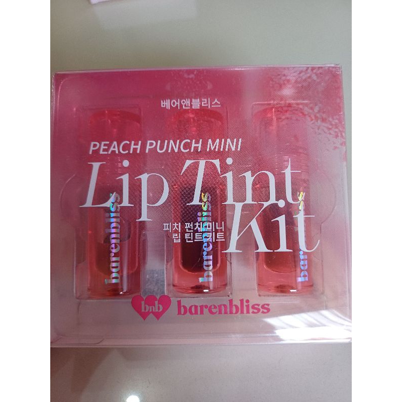 BNB Barenbliss Peach Punch Mini Lip Tint Kit 1 Set isi 3 Pcs Limited Edition Paradise Found , Never 