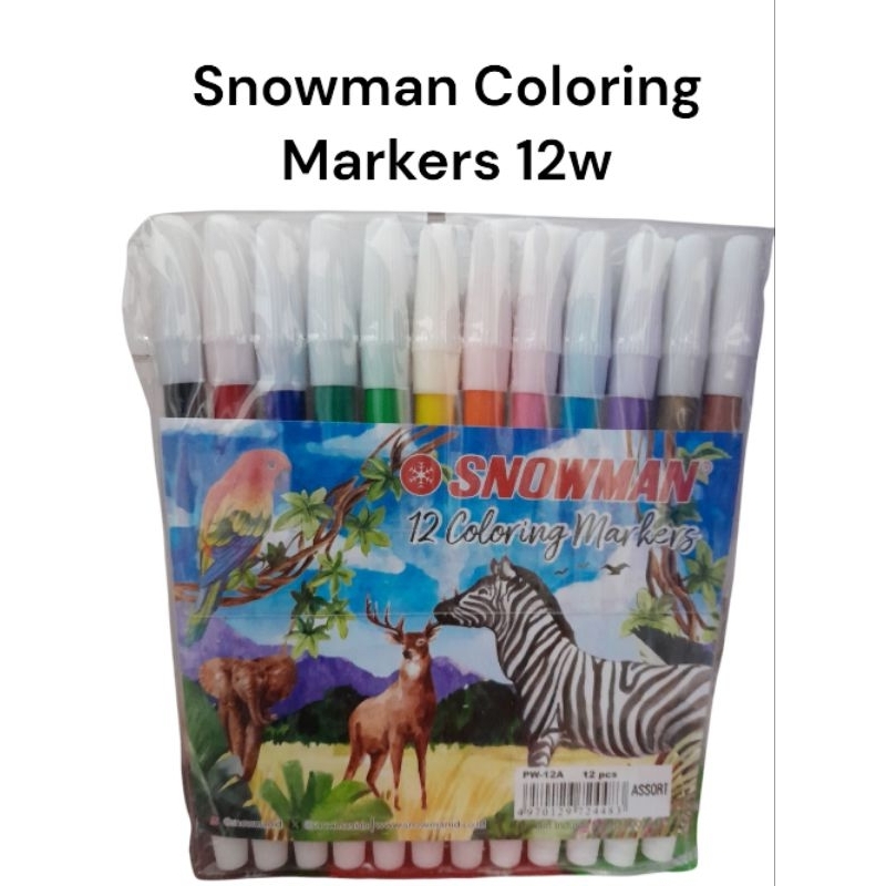 

Snowman coloring markers 12w