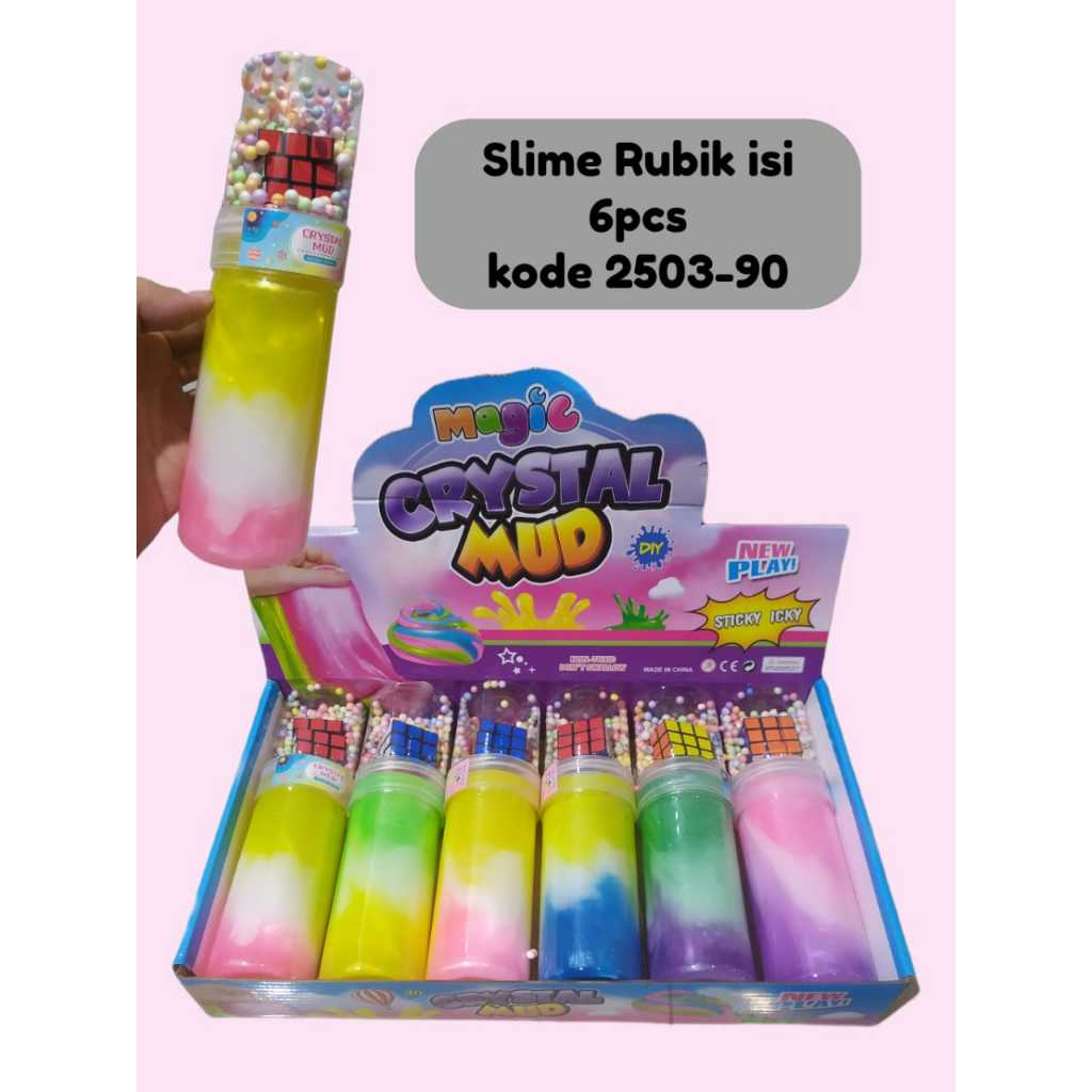 Grosir Mainan Slime Jumbo isi 6pcs Jelly Gliter Mainan Slime Anak-anak