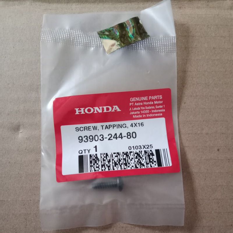 AHM 93903-244-80 Baut Body Scrup Kasar Hitam ukuran 4×16 honda PCX,ADV,Vario,Beat,Scoopy,Spacy,Genio