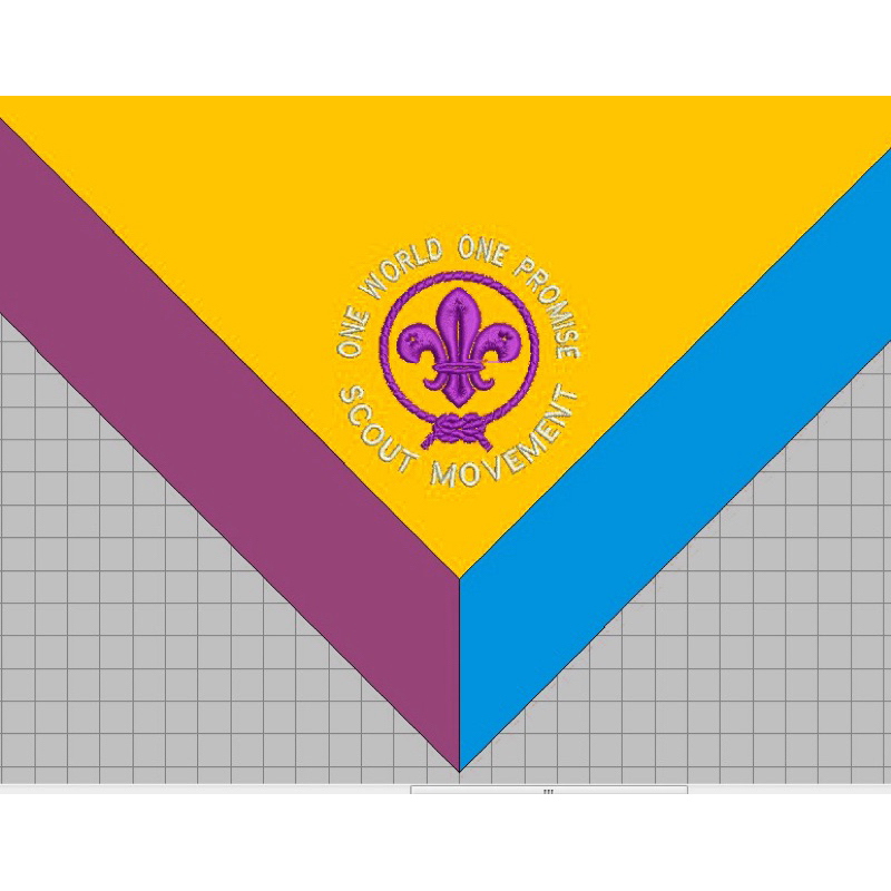 Scarf Pramuka Logo Bordir Wosm kombinasi 3warna
