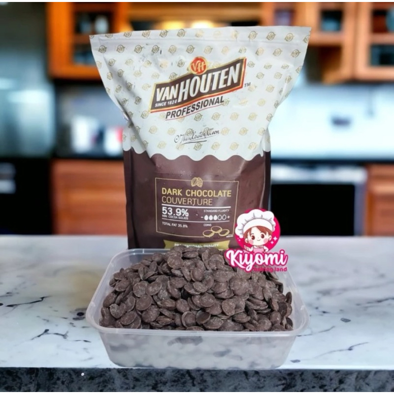

Van Houten Dark Chocolate Couverture 500 Gram Cokelat Coin