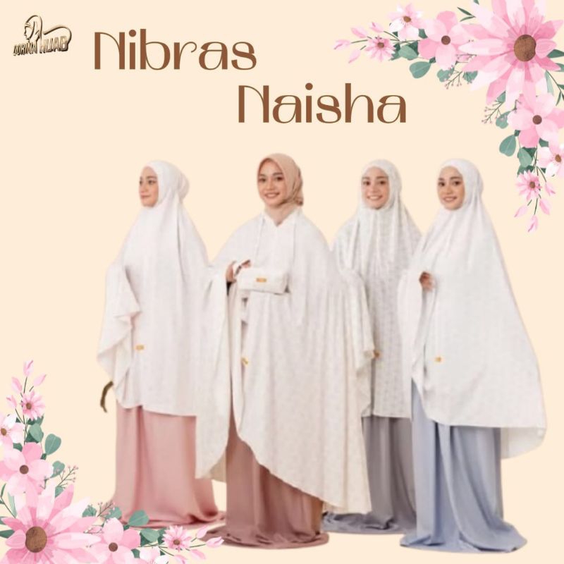 NIBRAS NAISHA PRAYER SET / MUKENA NIBRAS / Mukena dewasa / mukena motif / mukena rayon / mukena puti