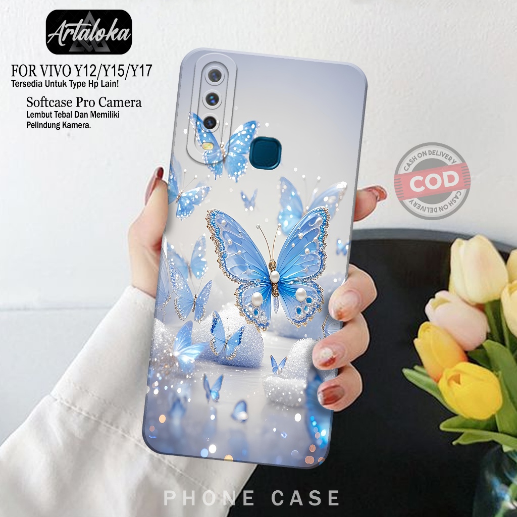 Softcase Hp Vivo Y12/Y15/Y17 Fashion Case Kupu Kupu Case Vivo Y12/Y15/Y17 Silikon TPU Pro Camera Cas