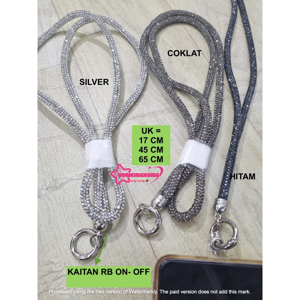 GANTUNGAN HP DIAMOND FREE MIKA HP PREMIUM 17CM sd 65 CM / PCS