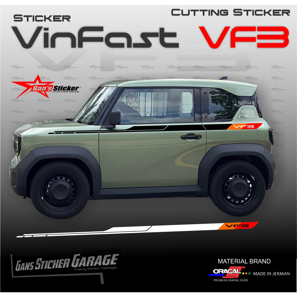 Sticker mobil listrik Vinfast vf3 sticker vinfast vf3