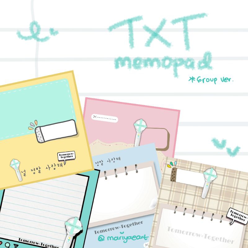 

TXT memo sheet notepad memopad memo notes jurnal notebook agenda aesthetic buku catatan by mariyaeart
