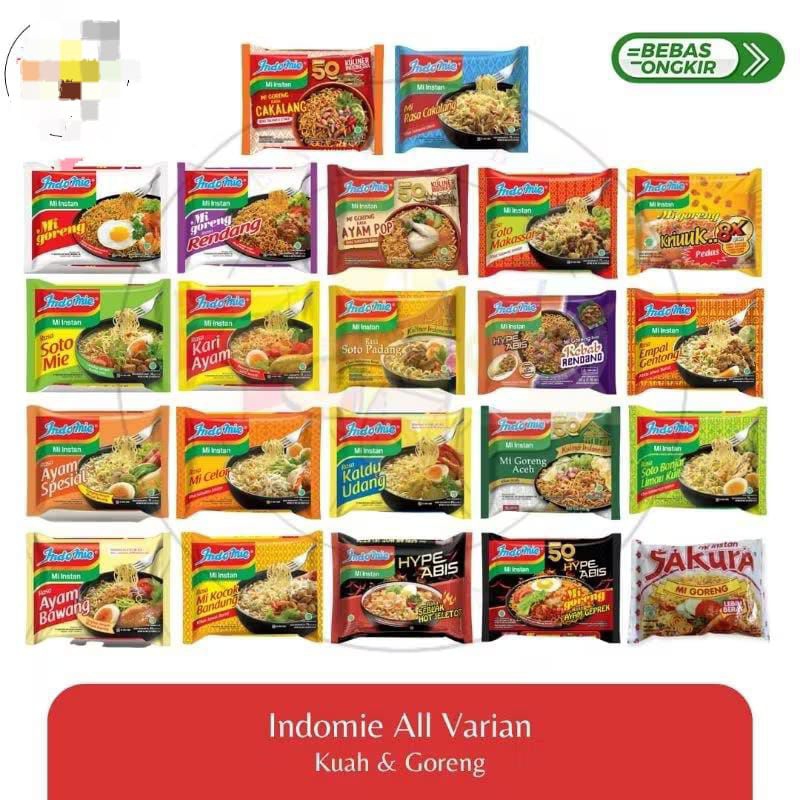 

INDOMIE Mie Instan All Varients Kari Ayam |Indomie Soto| Indomie Ayam| Mie Goreng | Mie Ayam Geprek