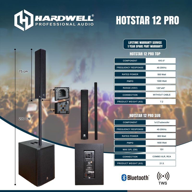 Speaker Satelit / Speaker Column Hardwell Hotstar 12 Pro Original Hardwell Column Speaker