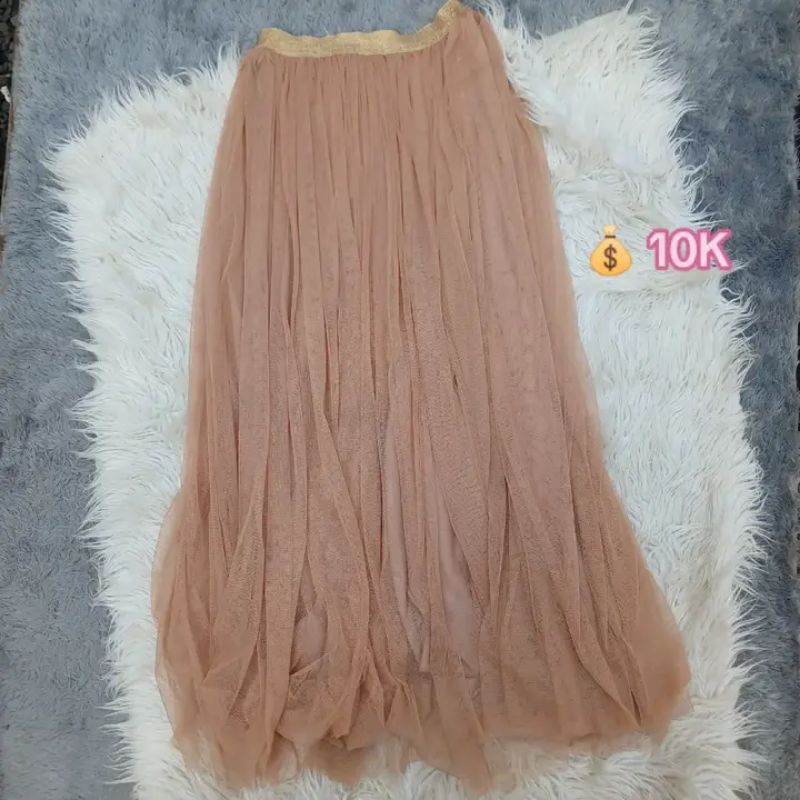 rok plisket pink mint rok tutu coksu preloved