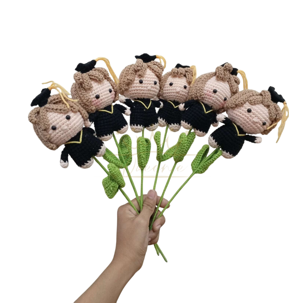 Tangkai Boneka Wisuda | Boneka Wisuda Rajut