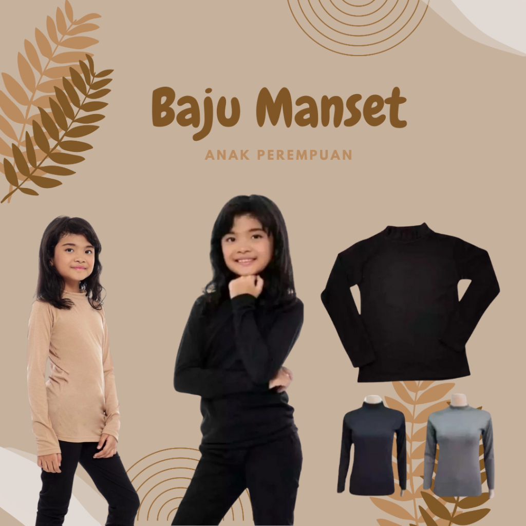 Termurah Manset Anak Perempuan Mangset Anak Lengan Panjang Usia 2-16 Tahun