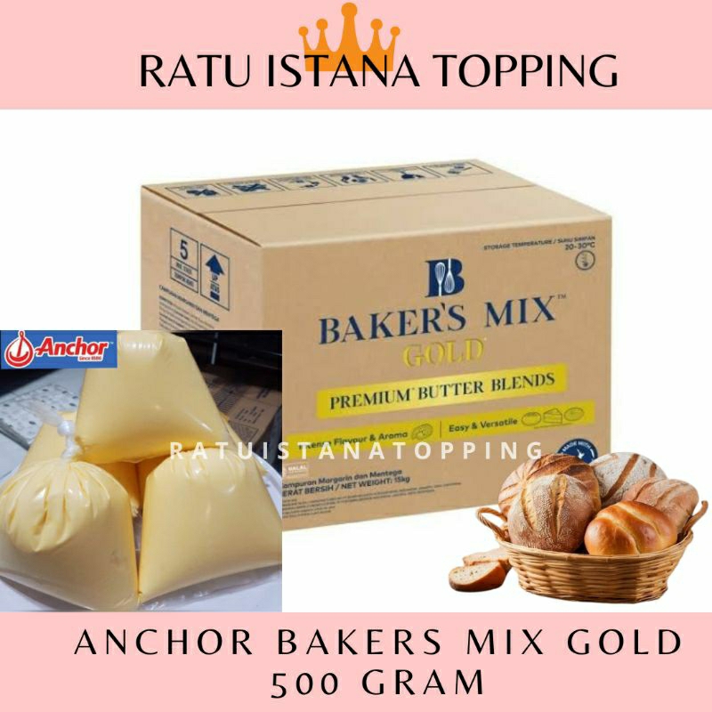 

ANCHOR BAKERS MIX GOLD 500 GRAM REPACK PREMIUM BUTTER BLENDS CAMPURAN MARGARIN DAN MENTEGA