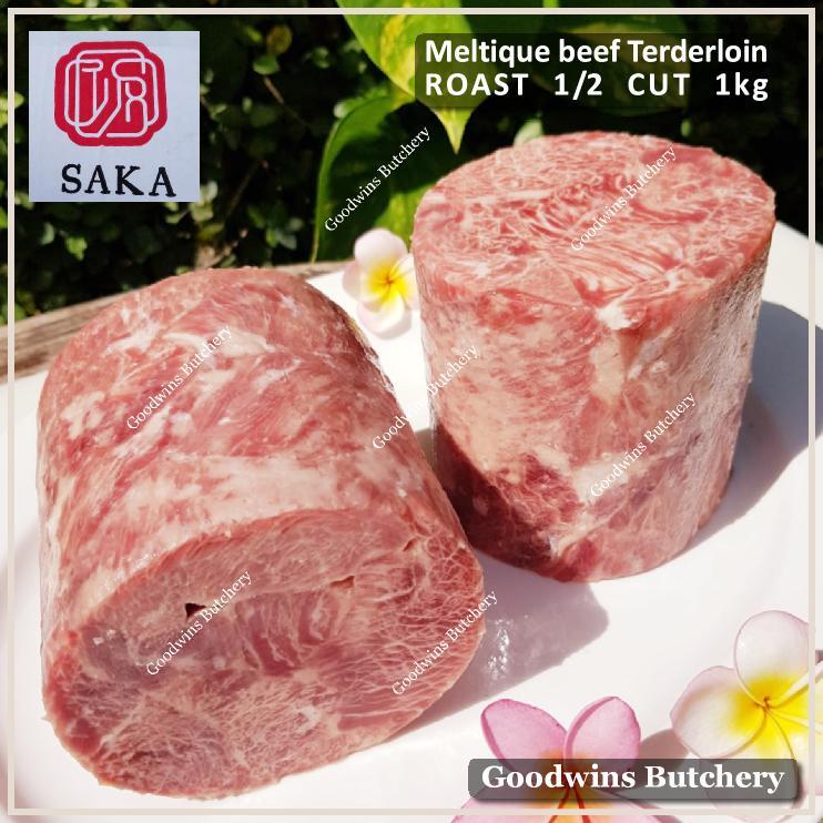 

Beef MELTIQUE TENDERLOIN small roast cuts Australia SAKA frozen daging sapi meltik has dalam for Teriyaki Shabu2 Saikoro Roast