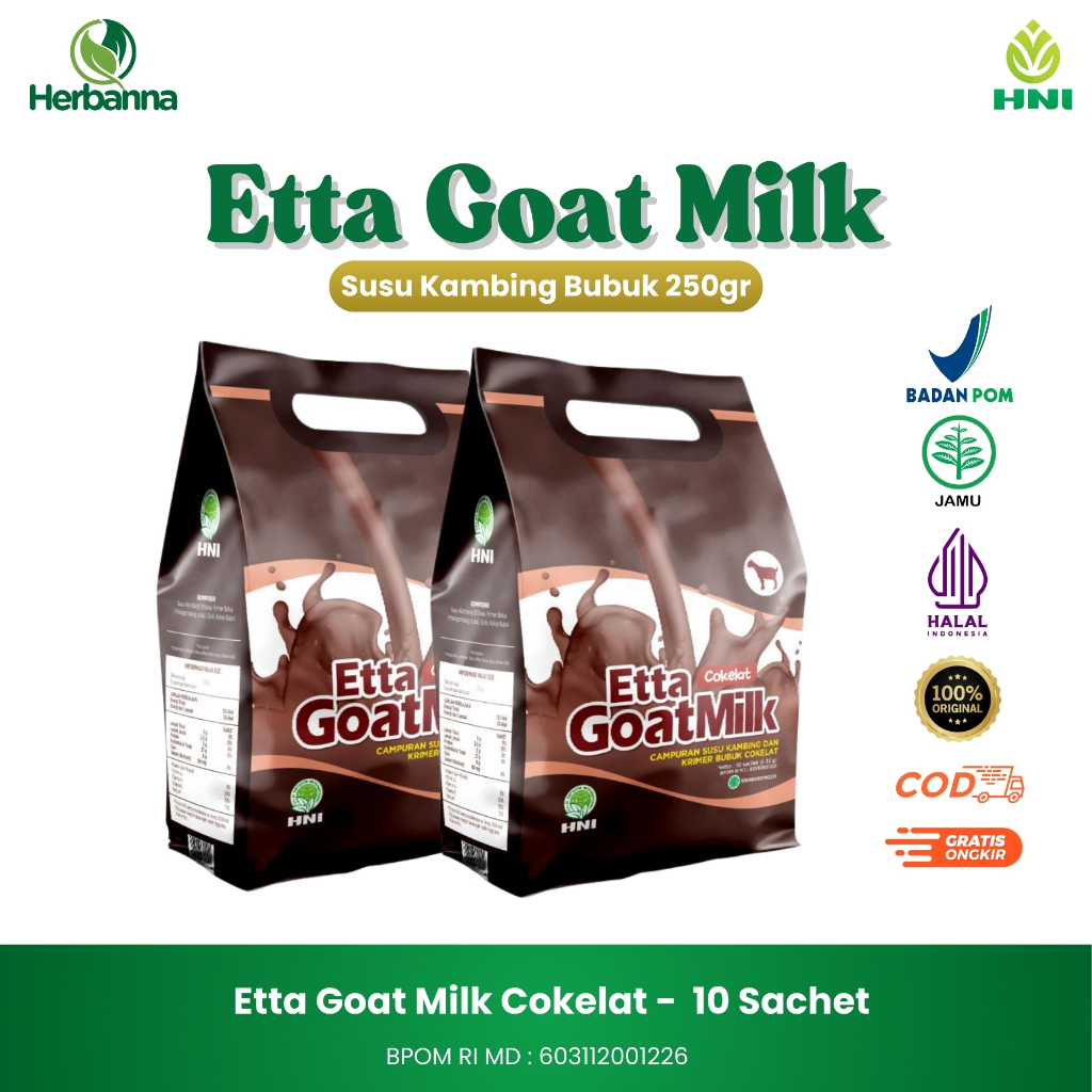 

Etta Goat Milk Cokelat / Etta Goat Milk (EGM) Rasa Cokelat - HNI HPAI