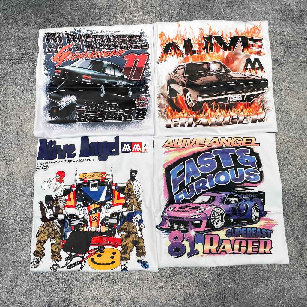 KAOS NASCAR PRIA WANITA / KAOS VINTAGE NASCAR PUTIH / KAOS DISTRO / KAOS PREMIUM / KAOS ALIVE ANGEL