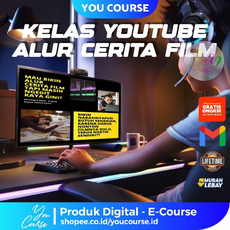 Ecourse Youtube Alur Cerita Film - Editing Mudah, tanpa nonton dan buat narasi