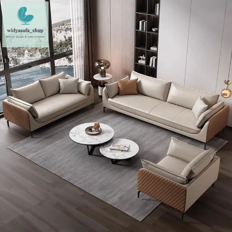 Sofa Kulit Ruang Tamu 321 Seater Minimalis Model Terbaru