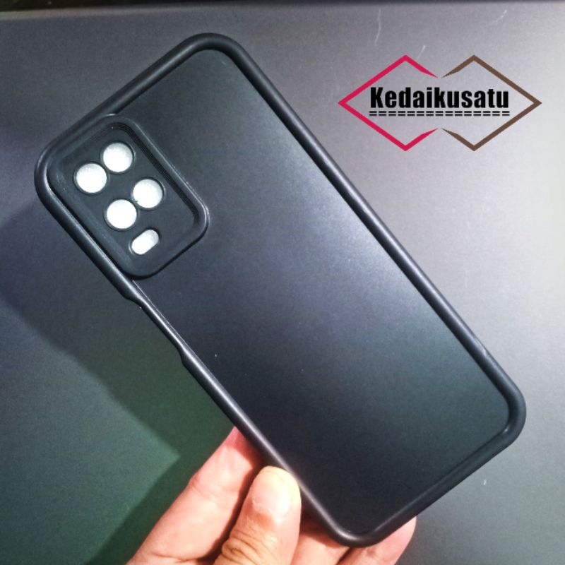 Oppo A54 Case Softcase Macaron Black Matte Premium Camera Protection Casing Oppo a54