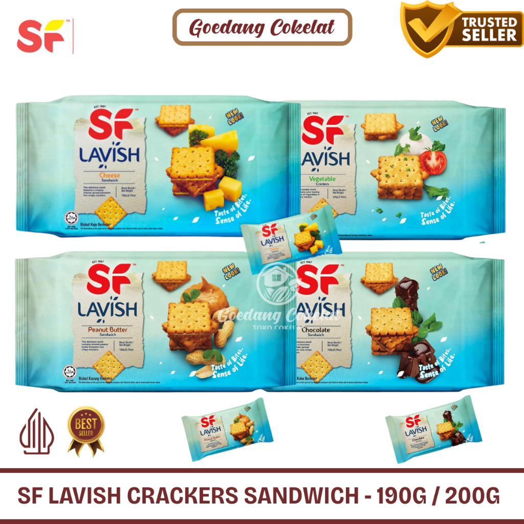 

SF Shoonfatt Lavish Sandwich Crackers Rasa Vegetable Chocolate Cheese Peanut Butter Sandwich Shoon Fatt 200g / 190g
