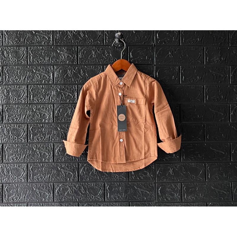 kemeja anak lengan panjang warna Mocca bisa cod