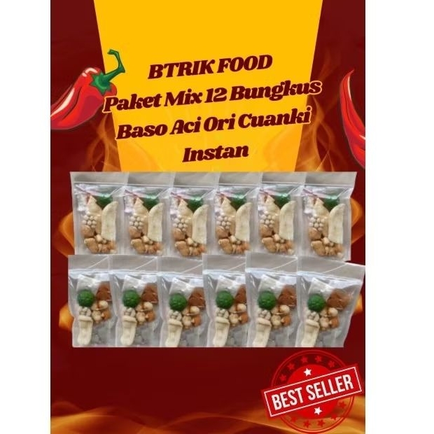 

Paket 12 Mix Baso Aci dan Cuanki Instan BTRIX FOOD